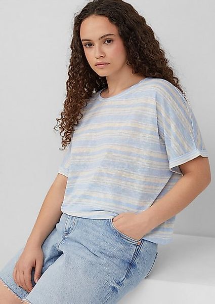 QS Kurzarmshirt Ringelshirt aus Viskosemix günstig online kaufen