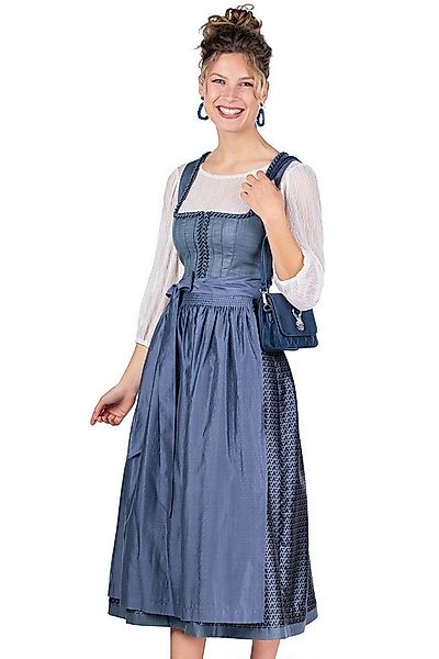 Spieth & Wensky Dirndl Dirndl lang 2tlg. - FATIMA - mittelblau günstig online kaufen