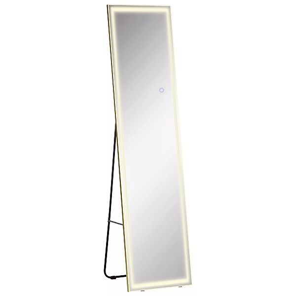 HOMCOM Wandspiegel mit LED  2 in 1 Standspiegel, Ganzkörperspiegel, Alumini günstig online kaufen