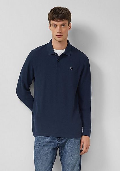 s.Oliver Langarmshirt Polo-Shirt Langarm-Poloshirt mit Waffelstruktur und L günstig online kaufen