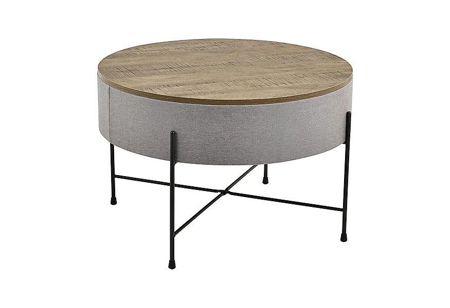 en.casa Couchtisch, Stylischer Couchtisch »Tauranga« Rund Wallnussoptik/Gra günstig online kaufen