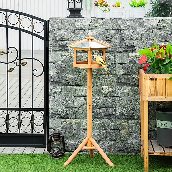 PawHut Vogelhaus Vogelvilla Futterhaus mit Ständer und Zinkdach 113x40x40 c günstig online kaufen