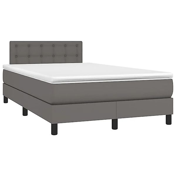 vidaXL Boxspringbett mit Matratze Grau 120x190 cm Kunstleder 3269823 günstig online kaufen