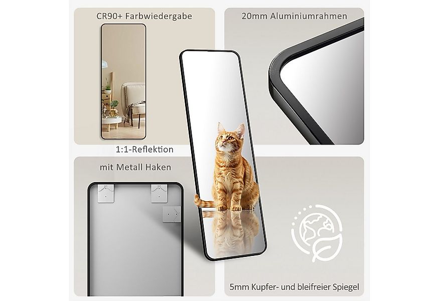 Hopibath Wandspiegel ganzkörper 180x80 150x50 160x40 140x40 mit Alurahmen ( günstig online kaufen