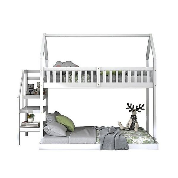 HAUSS SPOLE Etagenbett 90x200cm mit Treppe, Fallschutz und Gitter, Rahmen a günstig online kaufen