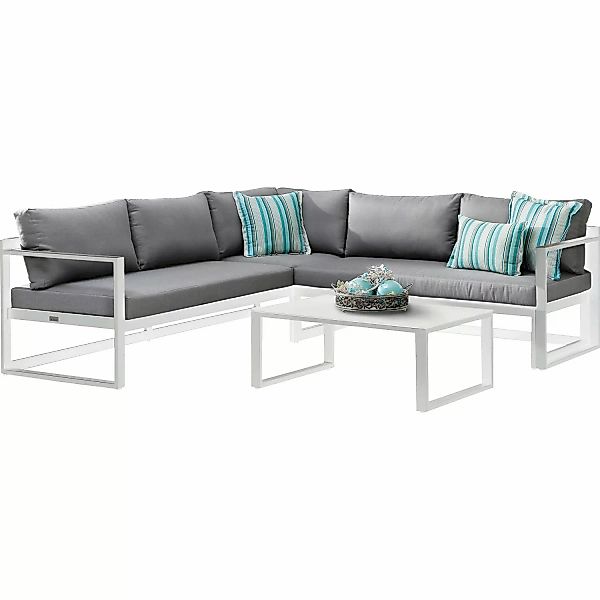 Best Loungeset "Rhodos", (Set, 15 tlg.), bestehend aus 2 Sitzbänken, 1 Tisc günstig online kaufen