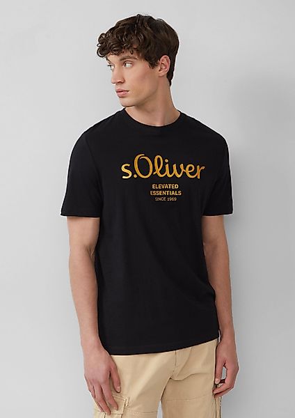 s.Oliver Kurzarmshirt T-Shirt Baumwoll-T-Shirt mit Logo-Print günstig online kaufen