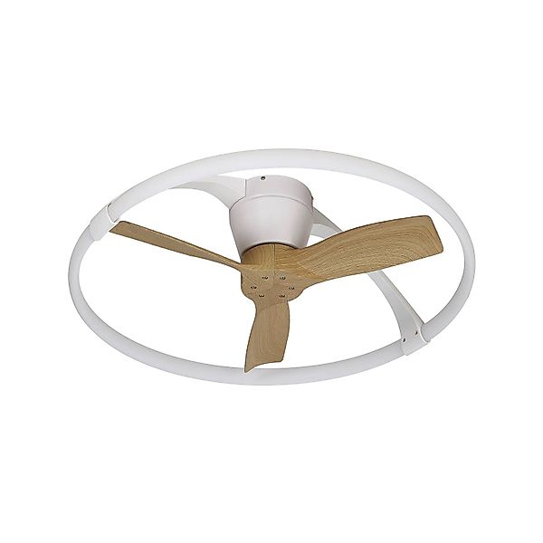 LED-Deckenventilator Nepal Mini, App, weiß/buche günstig online kaufen