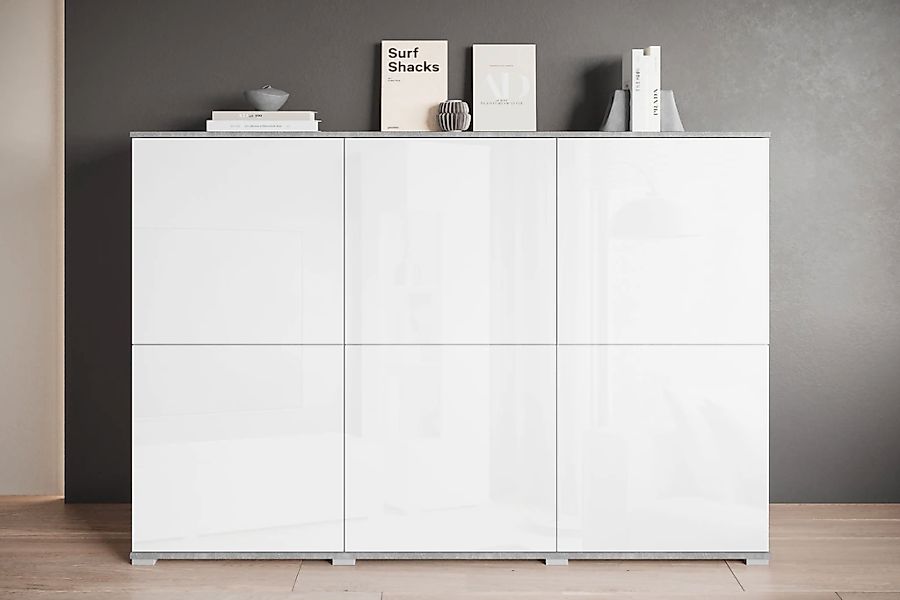 OTTO home Highboard "Kenia, moderne grifflose Hochkommode mit 6 Türen, Brei günstig online kaufen