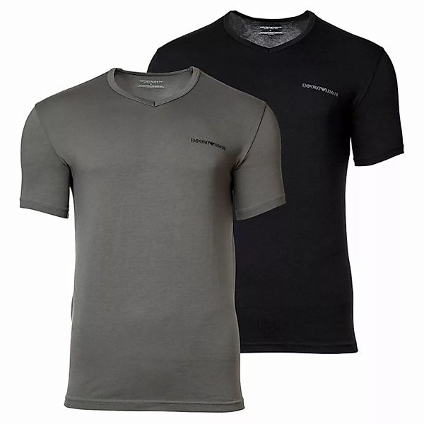 EMPORIO ARMANI Herren T-Shirt, 2er Pack - Kurzarm, V-Neck, Stretch Cotton S günstig online kaufen