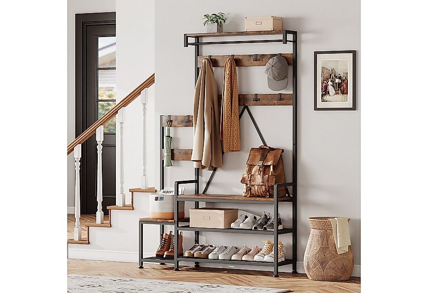 GarveeMore Garderobenständer mit Schuhbank, Garderobe, Schuhaufbewahrung, S günstig online kaufen