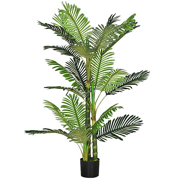 Kunstpflanze Künstliche Palme mit Zementfüllung, HOMCOM, Höhe 150 cm, Grün günstig online kaufen