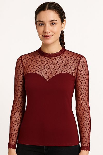 ONLY Spitzenshirt ONLSALINA L/S LACE MIX günstig online kaufen