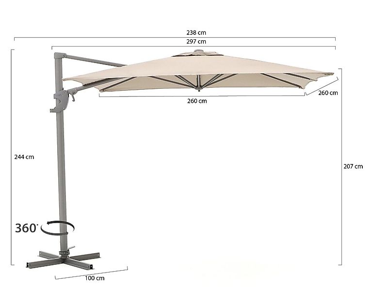 Shadowline Francisco Ampelschirm 260x260cm günstig online kaufen