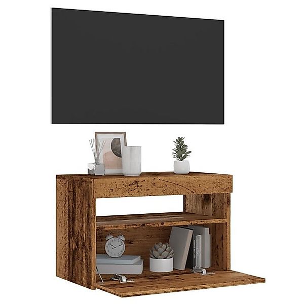 vidaXL Schrankmodule TV-Schrank mit LED-Leuchten Altholz-Optik 60x35x40 cm günstig online kaufen