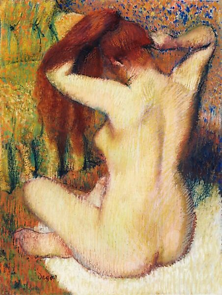 Poster / Leinwandbild - Edgar Degas: Frau Kämmt Sich Die Haare günstig online kaufen