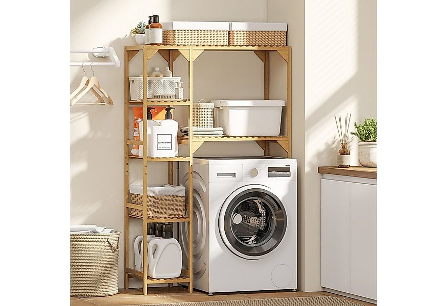 HOMCOM Badregal mit mehrere offene Fächer, Toilettenregal 1-tlg., für Badez günstig online kaufen