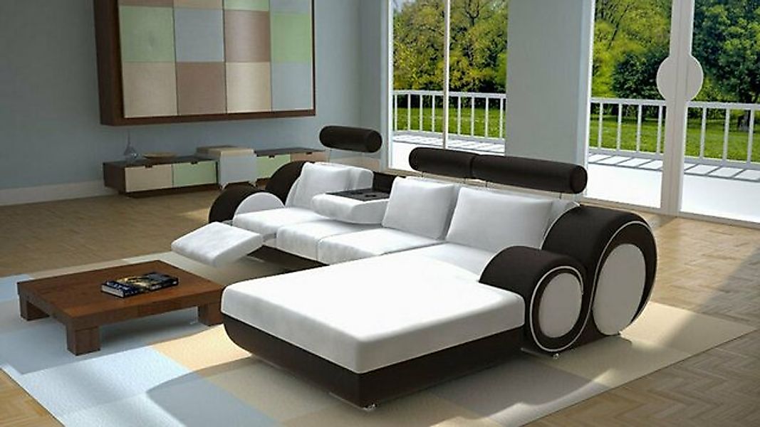 JVmoebel Ecksofa Ledersofa L-Form Couch Wohnlandschaft Ecksofa Design Sofa günstig online kaufen