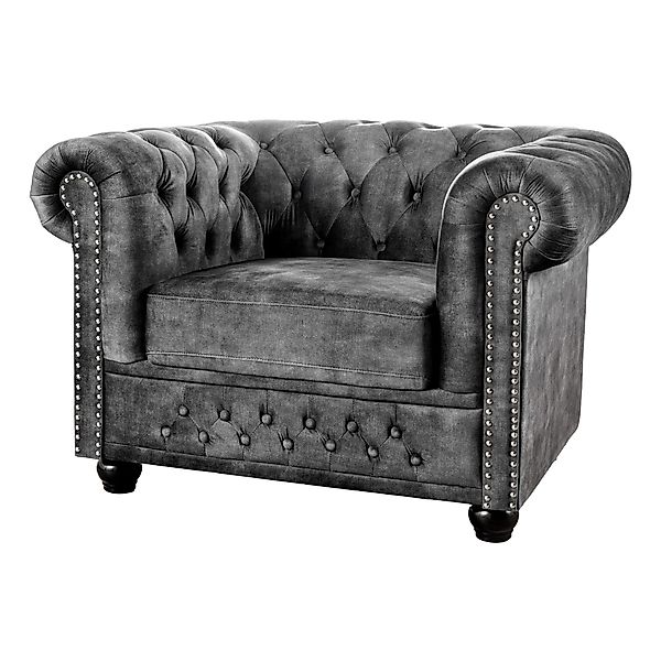 riess-ambiente Sessel CHESTERFIELD 110cm grau (Einzelartikel, günstig online kaufen