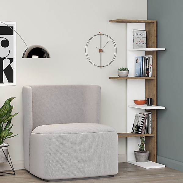 Decortie Bücherregal Saso, Modernes Eck-Bücherregal, 37 günstig online kaufen