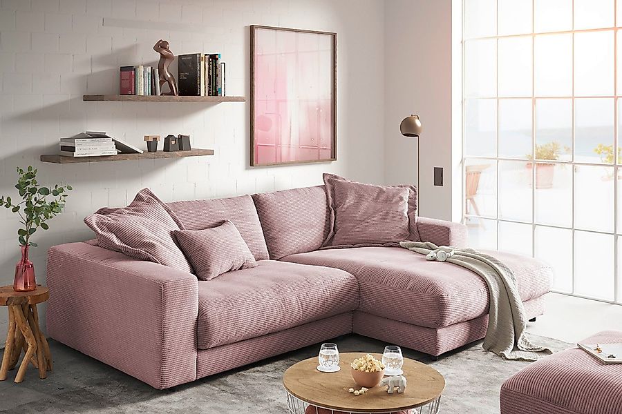 KAWOLA Ecksofa MADELINE, Sofa Cord Longchair günstig online kaufen