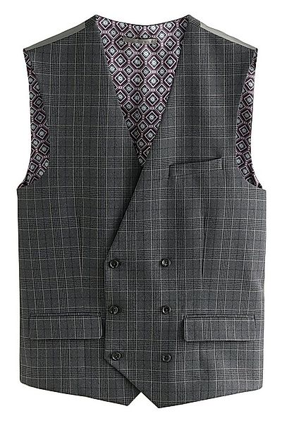 Next Anzugweste Paspelierter Anzug im Karomuster: Weste (1-tlg) günstig online kaufen