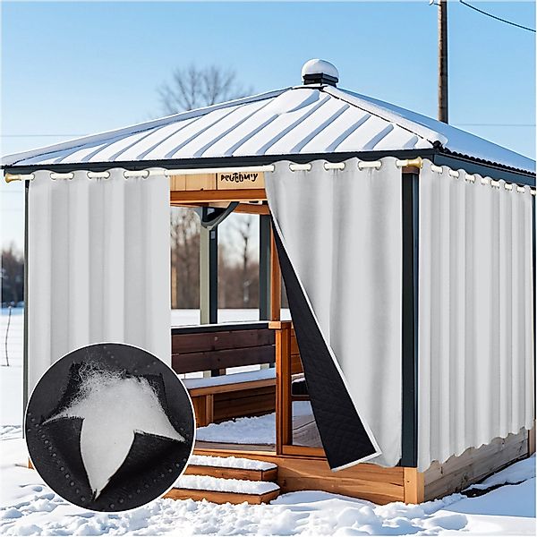 Jibenhome Outdoorgardine Outdoor Vorhang Wetterfest Wärmeisolierend günstig online kaufen