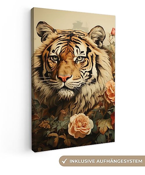 OneMillionCanvasses® Leinwandbild Vintage - Tiger - günstig online kaufen