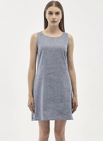 Kleid Aus Leinen-mix In Denim Optik günstig online kaufen