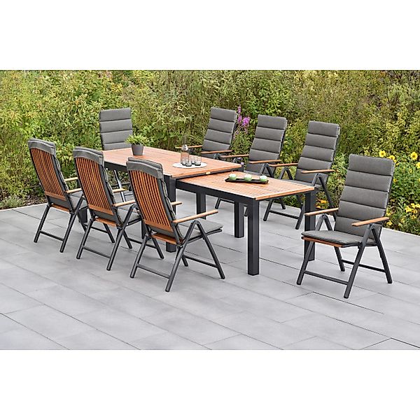 Merxx Athos Set 17-tlg Flex-Gartentisch Ausziehbar 180/360 x 100 cm inkl. K günstig online kaufen