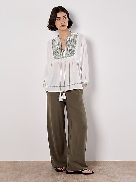 Apricot Blusentop Tassel Top, mit Stickerei günstig online kaufen