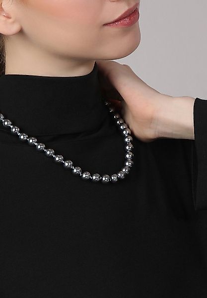 MISH Perlenkette Isabella, Graue große Perlen, Karabinerverschluss günstig online kaufen