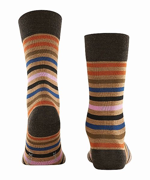 FALKE Tinted Stripe Herren Socken, 47-50, Orange, Streifen, Schurwolle, 132 günstig online kaufen