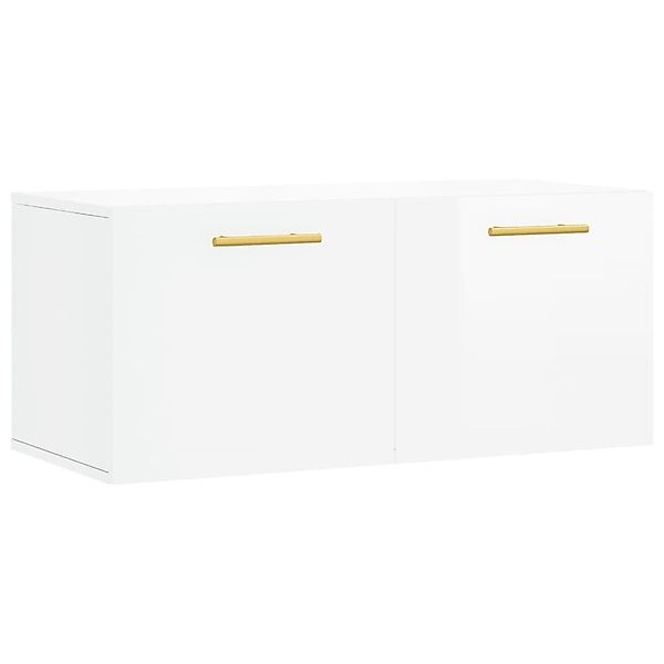 vidaXL Hängeschrank Wandschrank Hochglanz-Weiß 80x36,5x35 cm günstig online kaufen