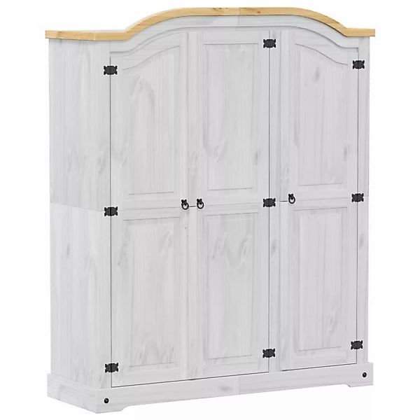 vidaXL Kleiderschrank Corona Weiß 151,5x52x186 cm Massivholz Kiefer günstig online kaufen