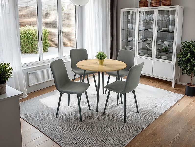 HELA 4-Fußstuhl "LEIPZIG", (Set), 4 St., Microfaser-Cord, 4-Fuß,Rundrohrges günstig online kaufen