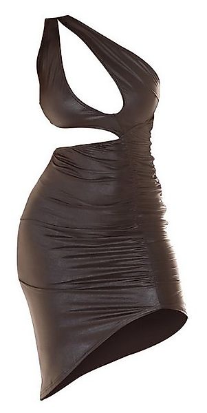 Koucla One-Shoulder-Kleid Minikleid - gerafft - Clubwear Party Wetlook günstig online kaufen