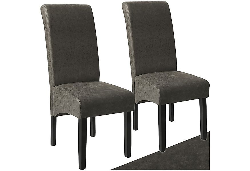 tectake Esszimmerstuhl Küchenstuhl, ergonomisch, massives Hartholz (Set, 2 günstig online kaufen