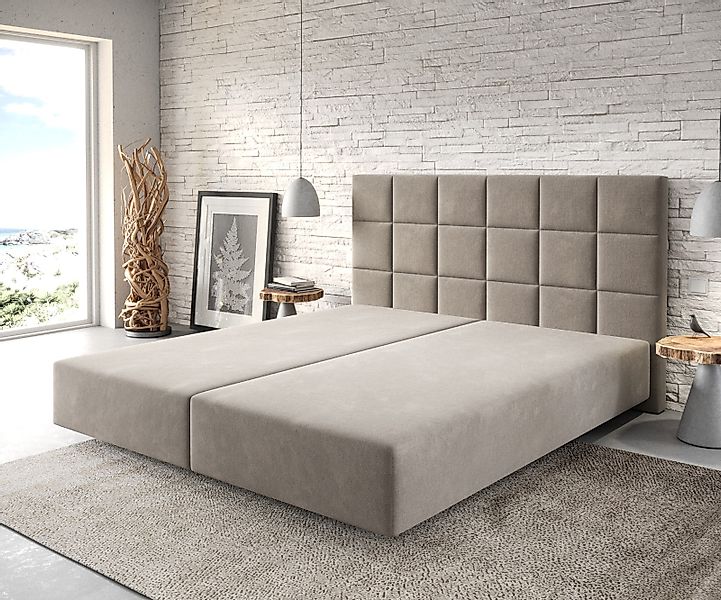 DELIFE Bettgestell Dream-Fine, Mikrofaser Beige 180x200 cm günstig online kaufen