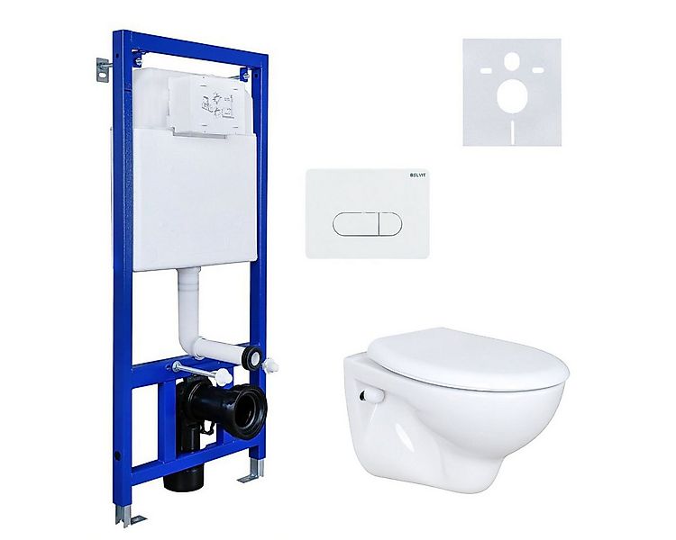 Belvit WC-Komplettset mit Vorwandelement, WC (Softclose-Sitz) & Betätigungs günstig online kaufen