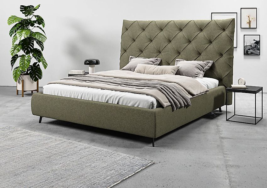 Home affaire Polsterbett "Maxime, in 4 Breiten bis 200cm, auch in Leder" Ko günstig online kaufen