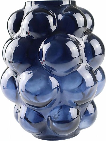 AM Design Dekovase "Vase aus blauem Glas", mit verspieltem Punktedesign günstig online kaufen