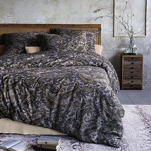 Irisette Flanell Bettwäsche Alpaka 8470-11 Paisley Grau 135x200 warm günstig online kaufen