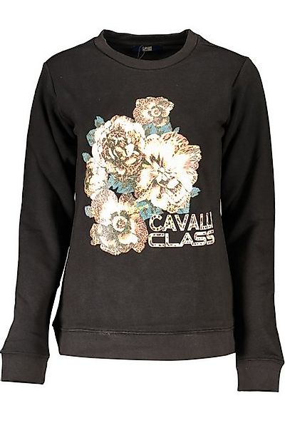 Cavalli Class Sweatshirt Stilvoller Damenpullover: Schwarz, Rundhals günstig online kaufen