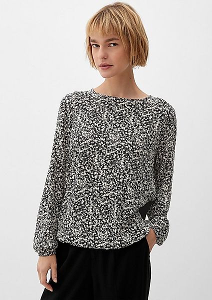 s.Oliver Langarmshirt T-Shirt Blusenshirt im Materialmix mit Print günstig online kaufen