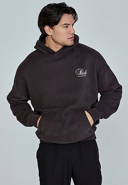 Siksilk Hoodie SikSilk Herren Braunes Grafik Kapuzenpullover günstig online kaufen