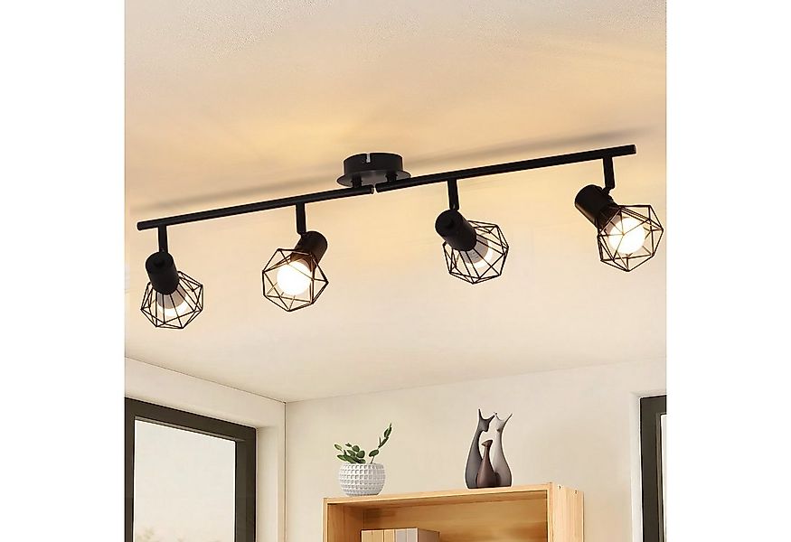 ZMH Deckenleuchten 3/4 Flammig Deckenspots - Weiß/Schwarz Retro Schwenkbar günstig online kaufen