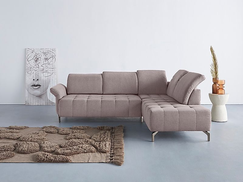 INOSIGN Ecksofa "Fresh L-Form", Federkern, wahlweise Kopfteilverstellung un günstig online kaufen