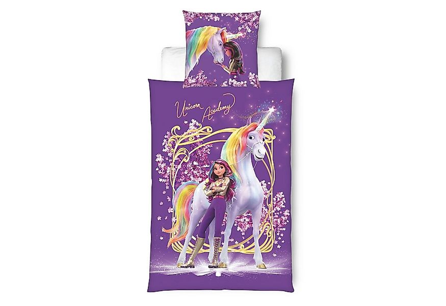 MTOnlinehandel Bettwäsche Unicorn Academy 135x200 + 80x80 cm, Kinder Gesche günstig online kaufen