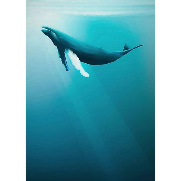Komar Vliesfototapete Artsy Humpback Whale 200 cm x 280 cm günstig online kaufen